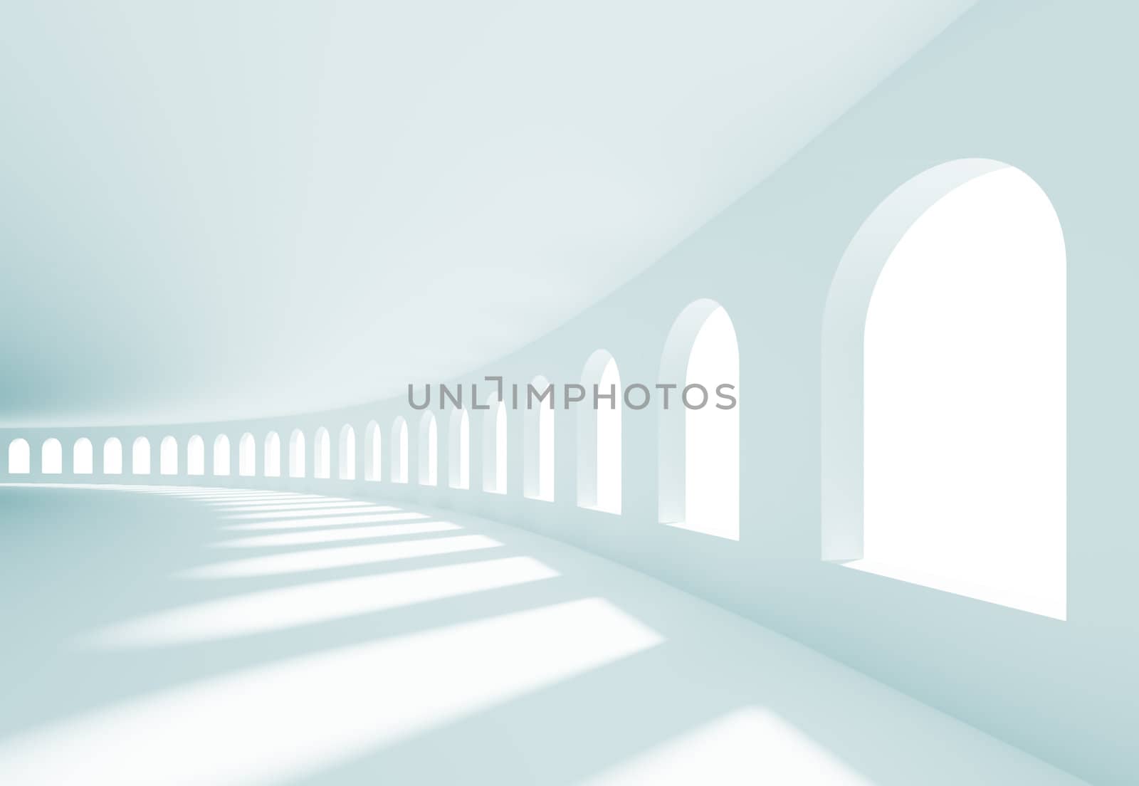 3d Illustration of Blue Abstract Architecture Wallpaper