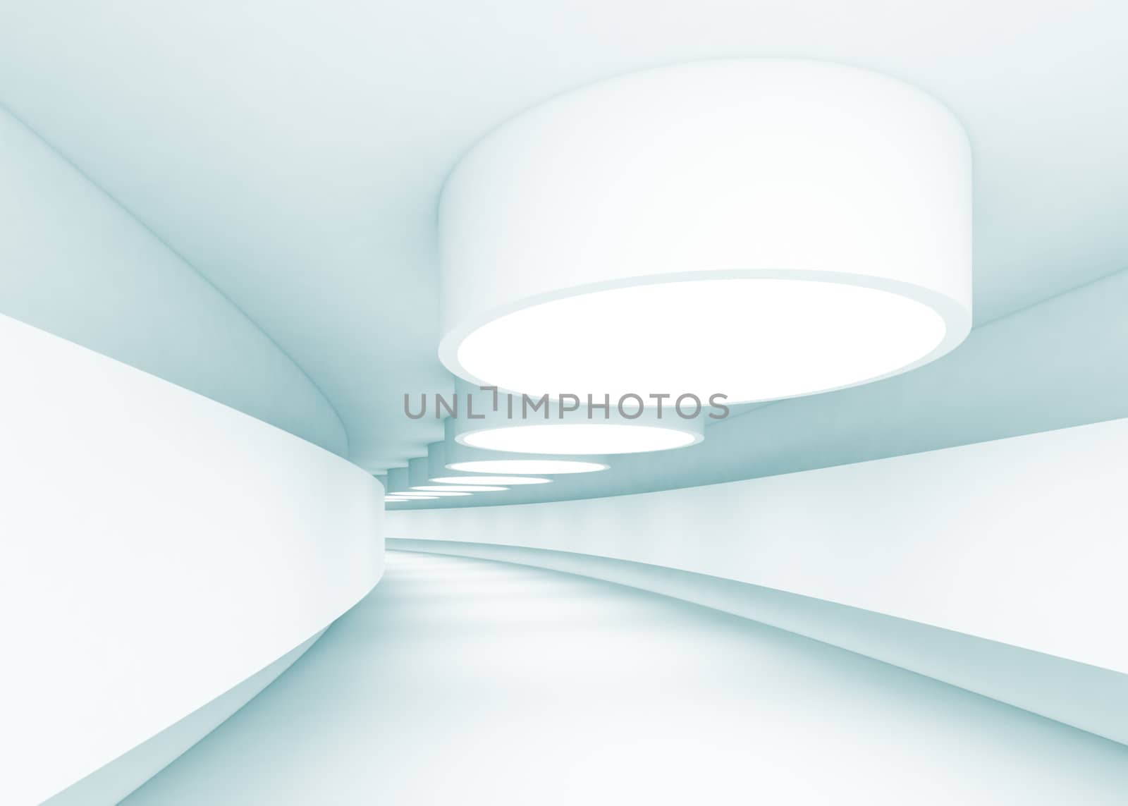 3d Illustration of Blue Abstract Tunnel Background