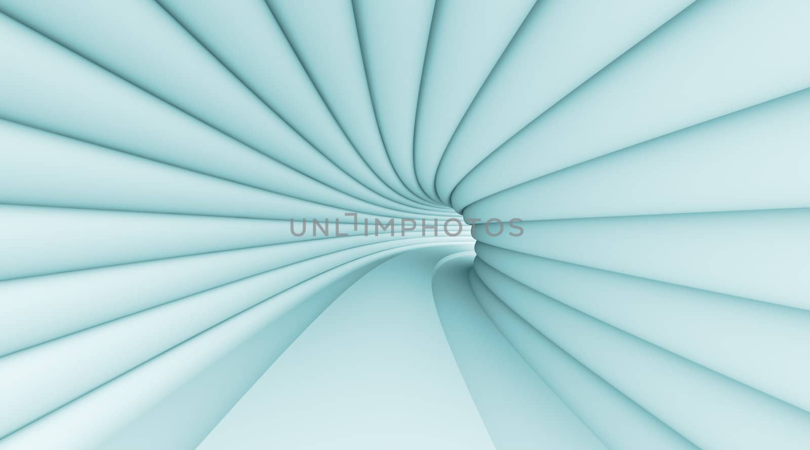 3d Illustration of Blue Abstract Tunnel Background