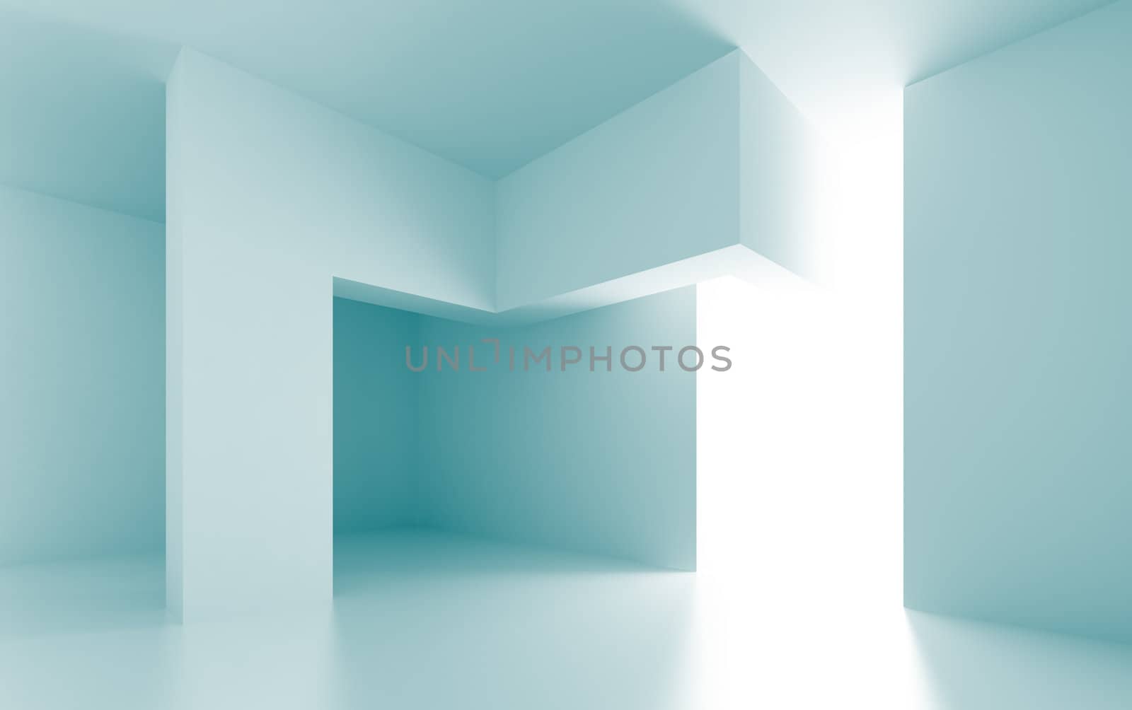 3d Illustration of Blue Abstract Architecture Background