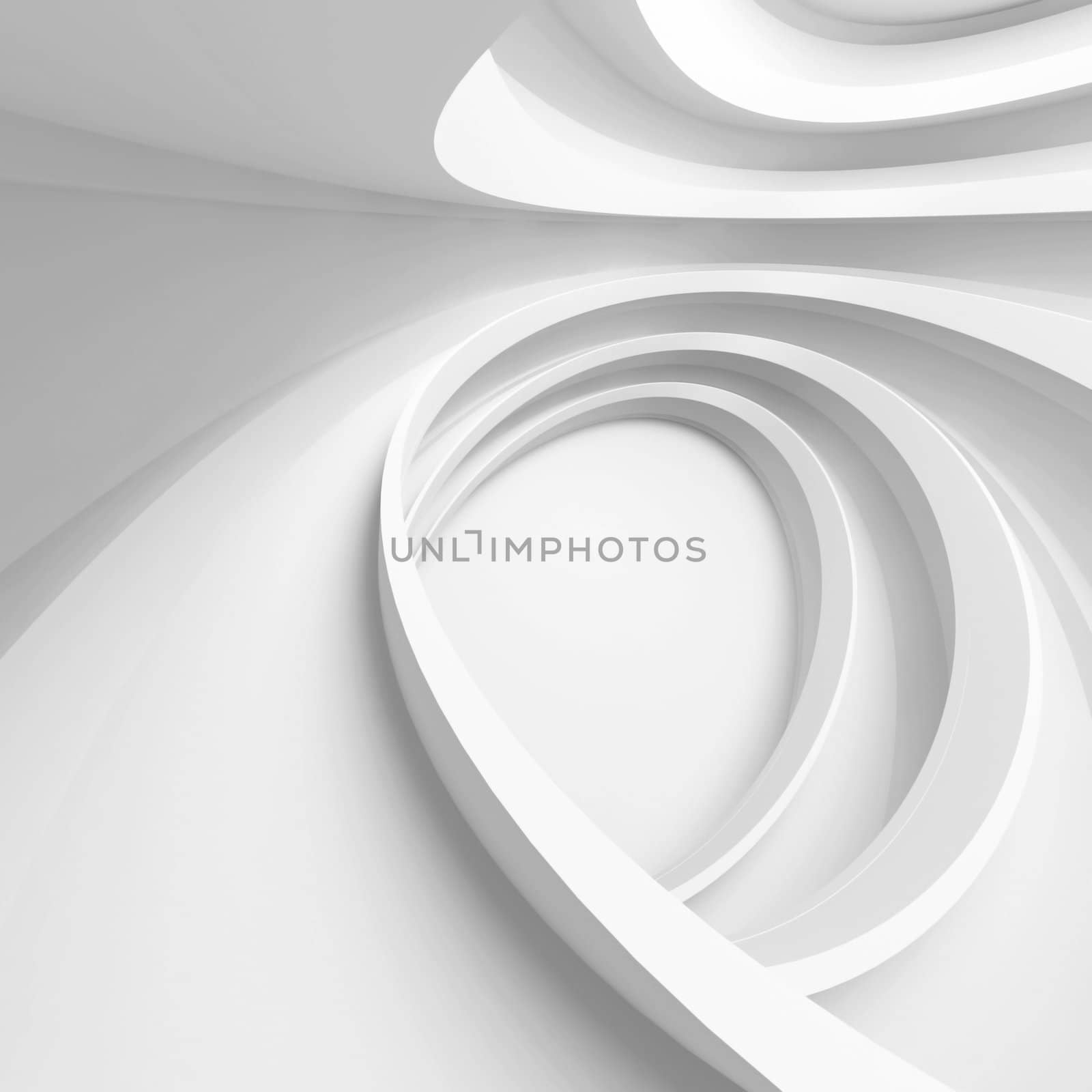 3d Illustration of White Modern Architecture Background