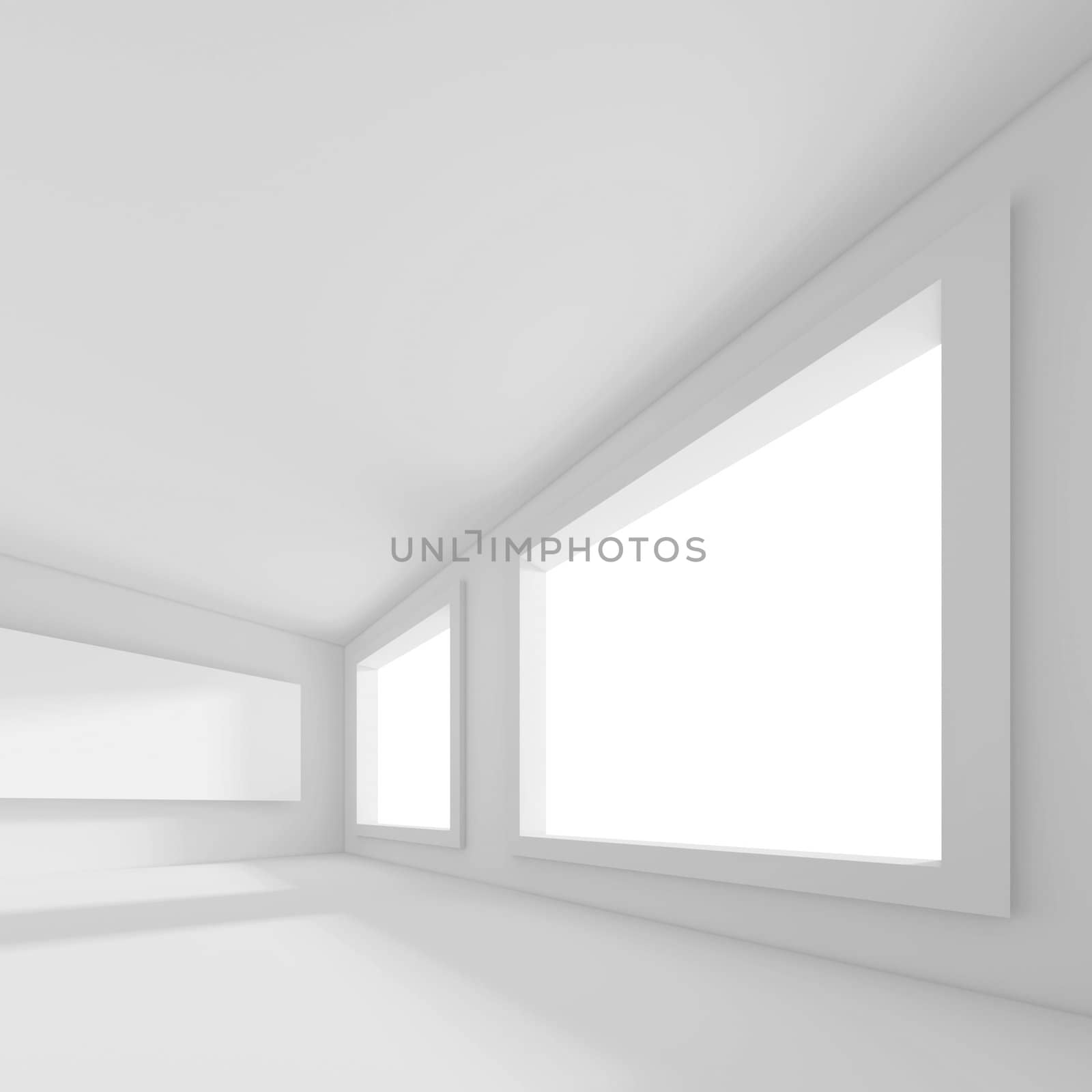 3d Illustration of White Modern Empty Room