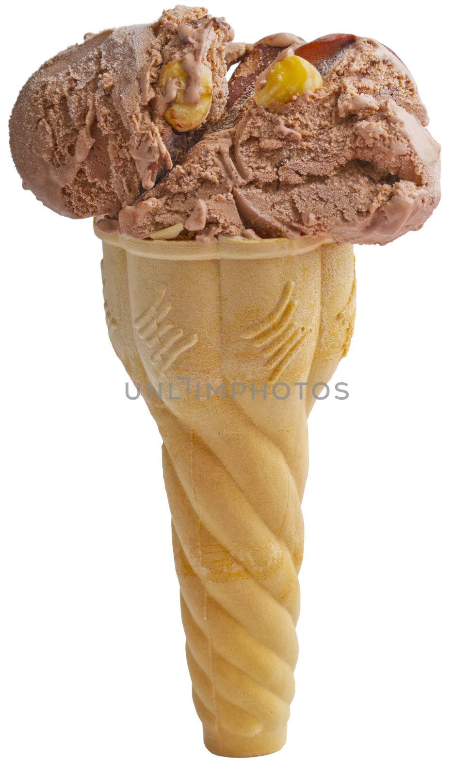 Ice cream cone isolated over white background