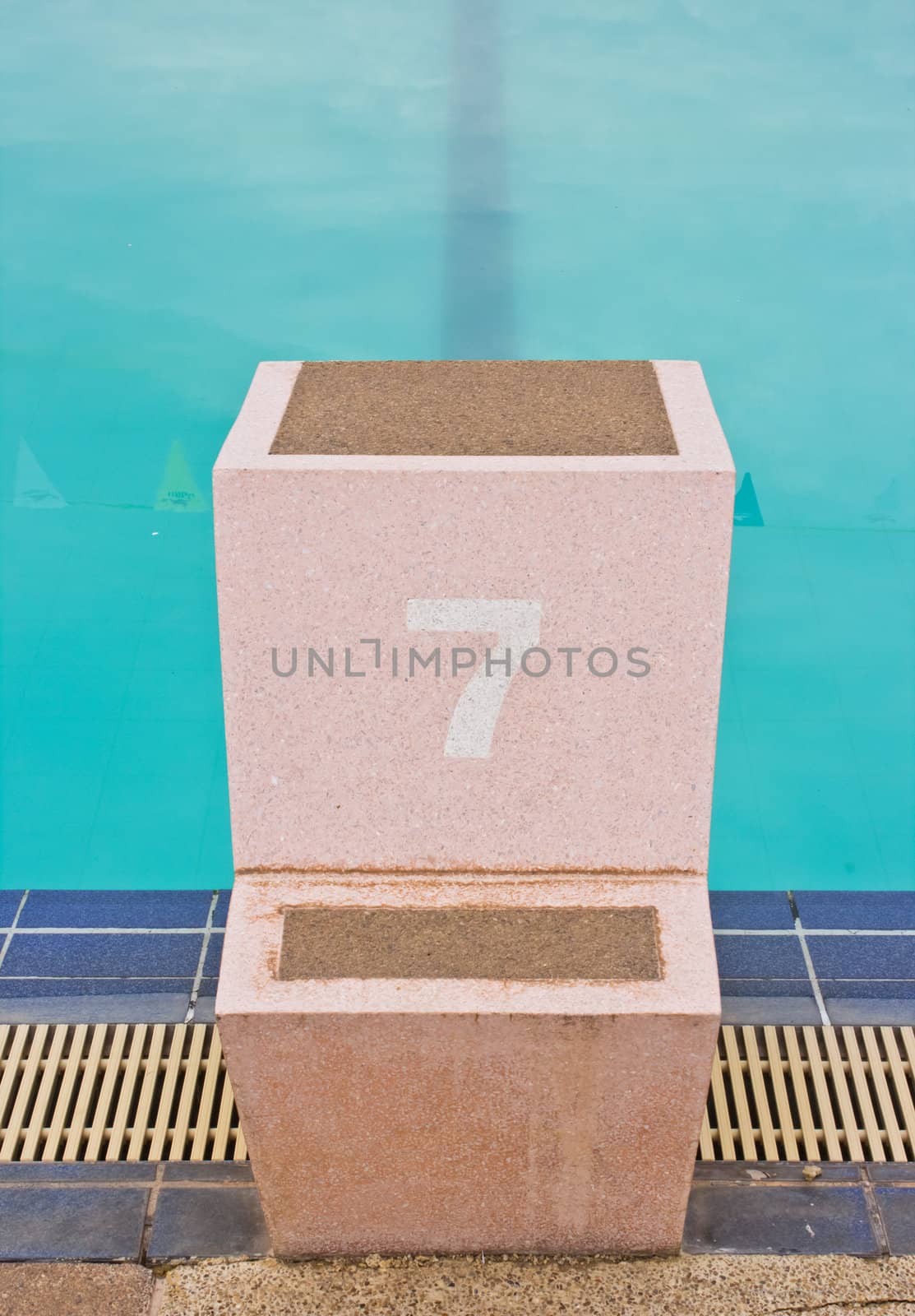 starting block and empty pool