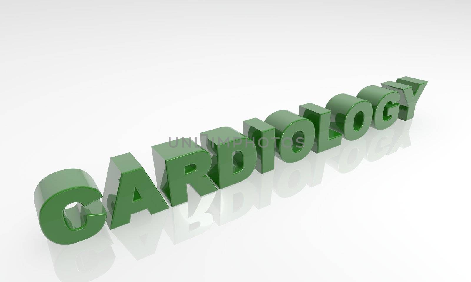 Green 3d cardilogy font. white background by jeremywhat