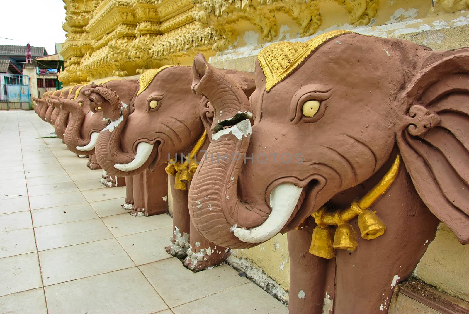 Elephant statue in the temple Of Thaialnd