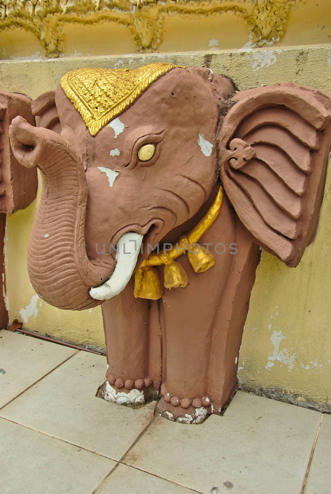 Elephant statue in the temple Of Thaialnd