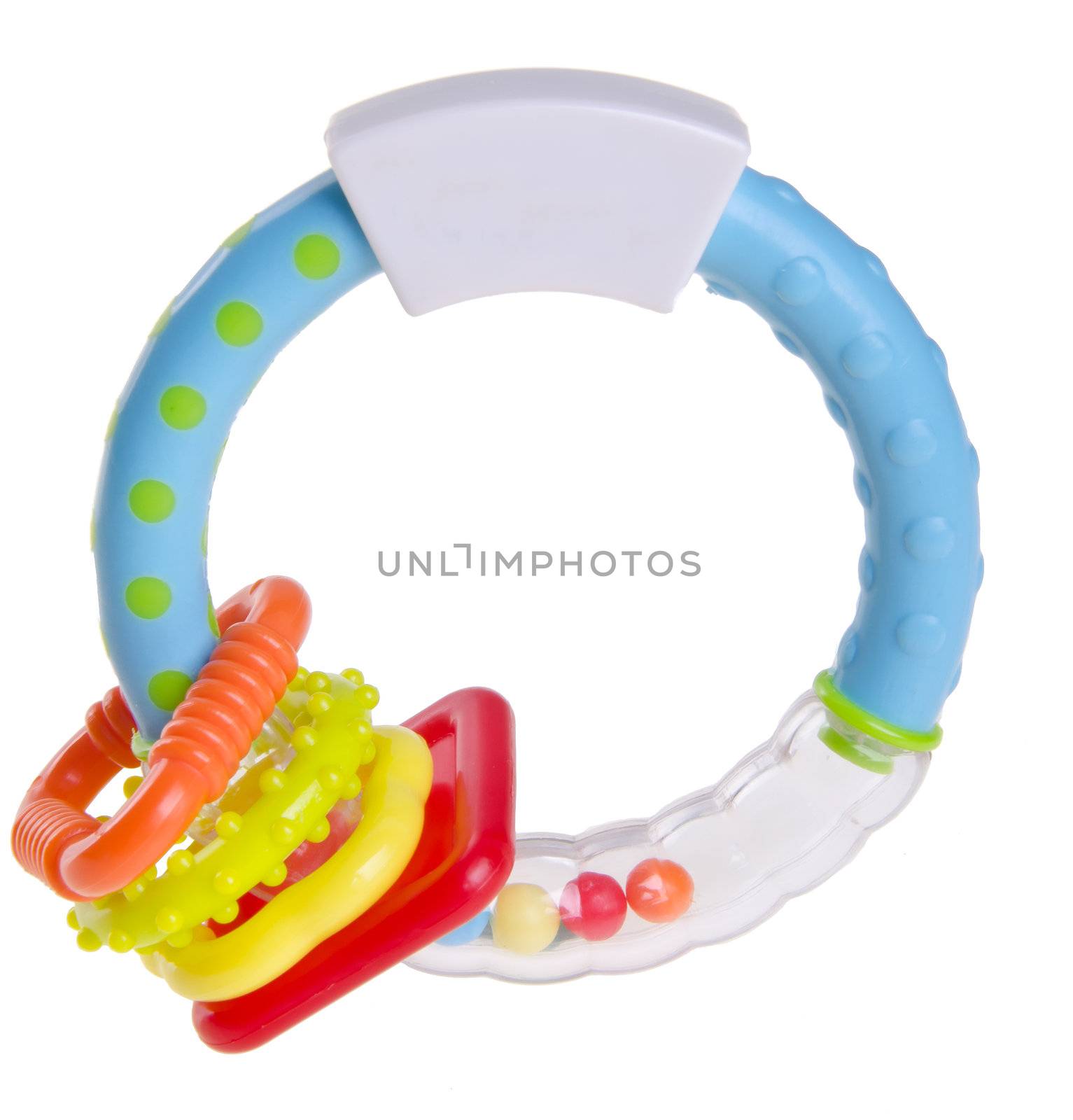 Baby toy on the white background