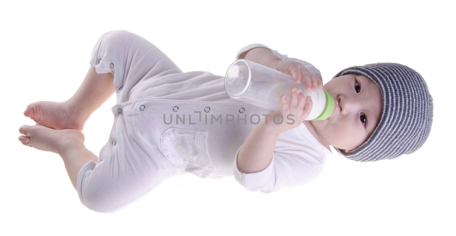 baby boy, asian little baby boy drinks milk