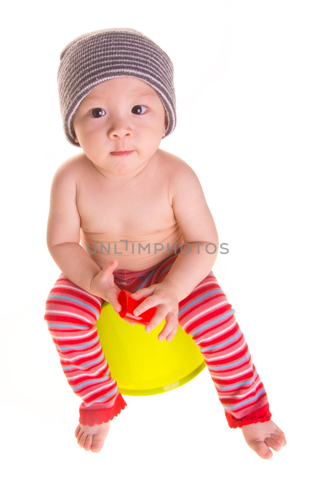 baby, asian baby on chamber-pot