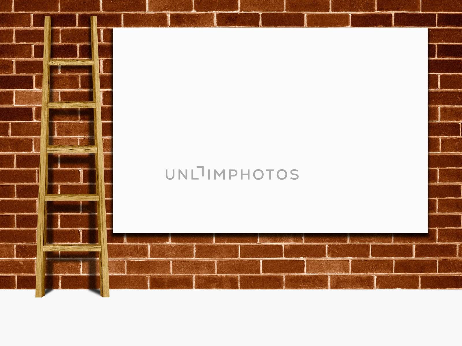 blank advertising billboard on a brick wall