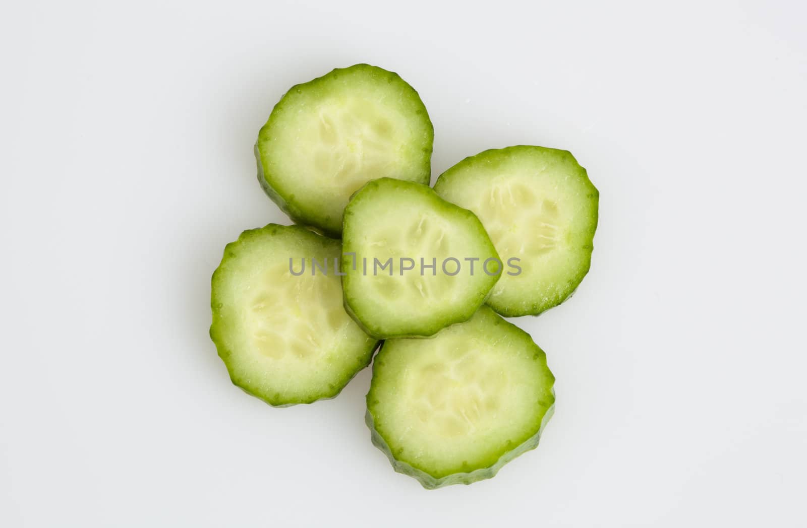 Cucumber close-up on a white background