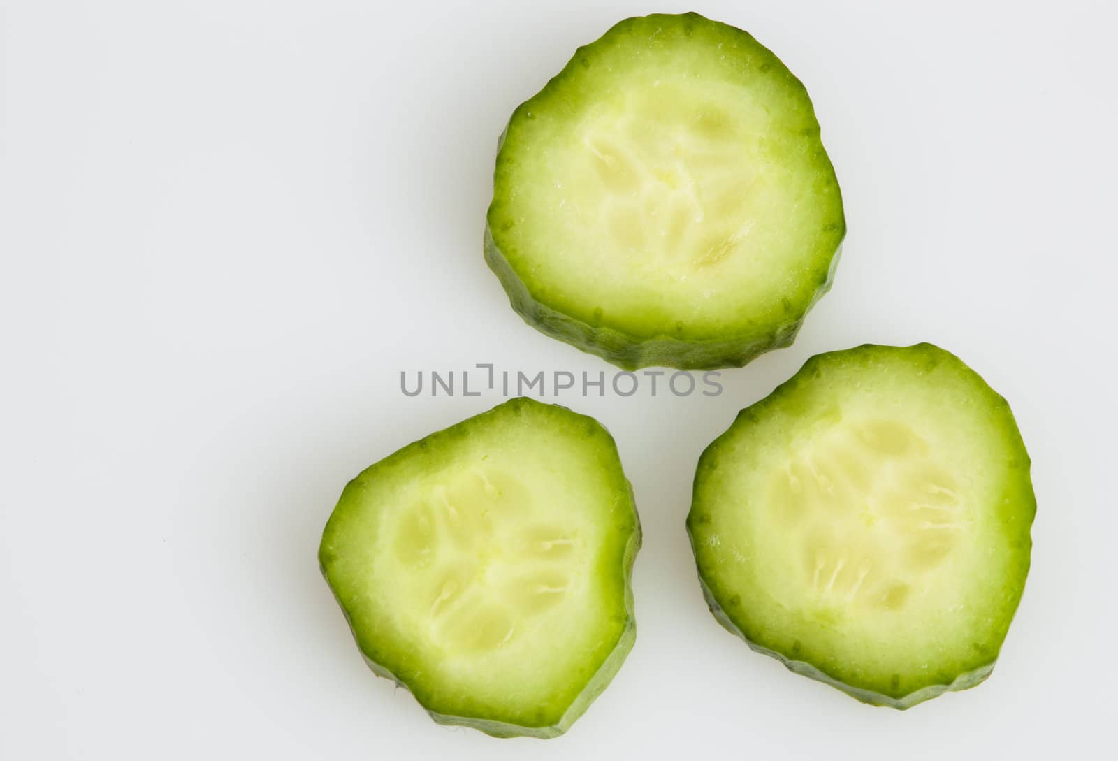 Cucumber close-up on a white background
