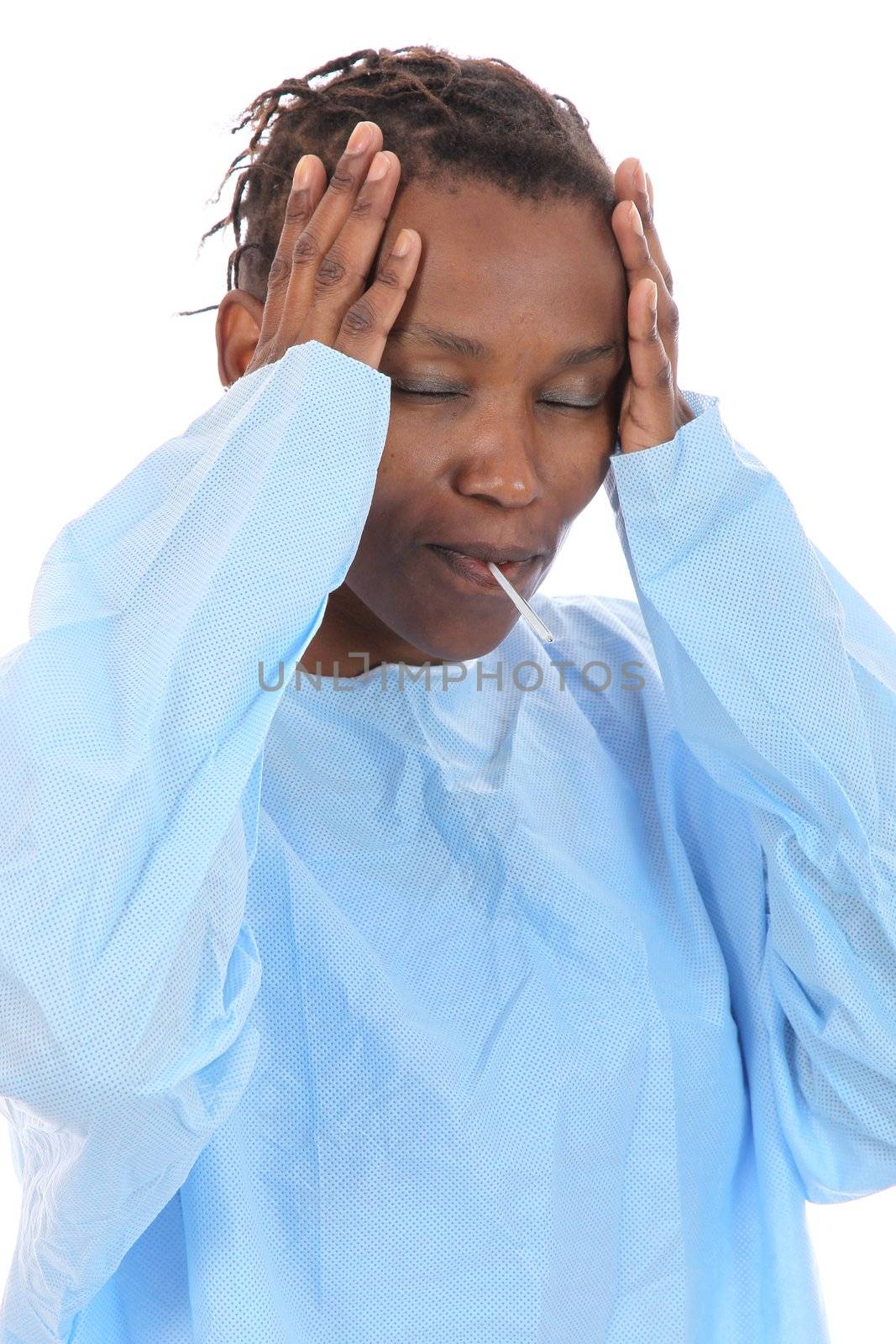 Sick African Woman by fouroaks