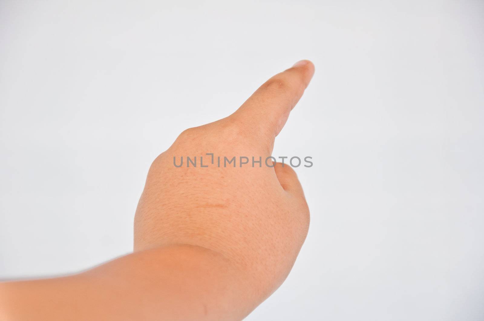 point finger from children hand