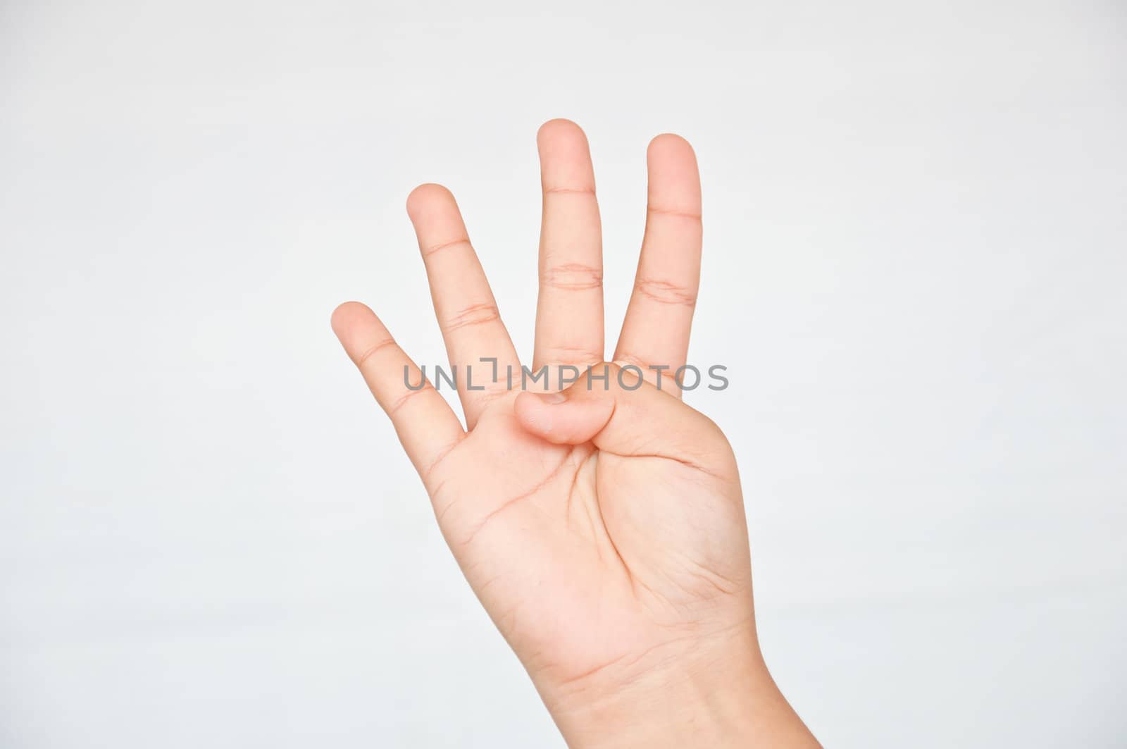 four finger from children hand