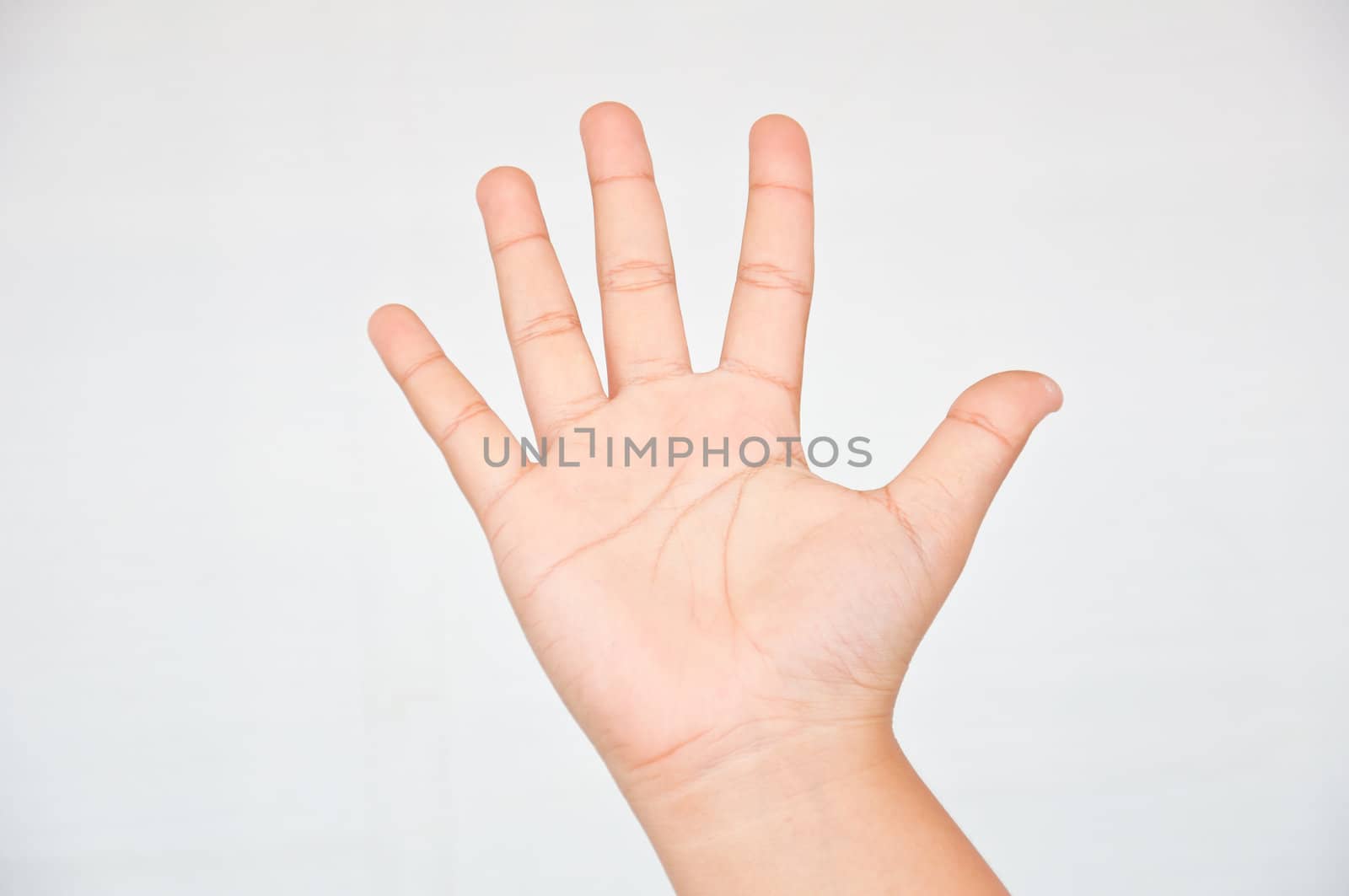 five finger from children hand