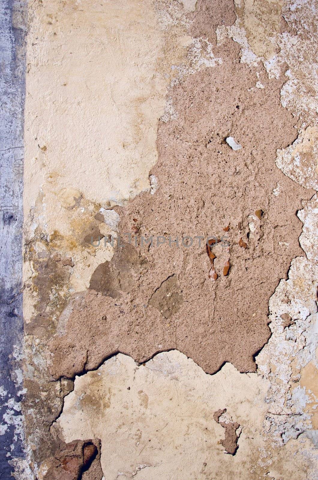 Ancient crumbled wall background. by sauletas