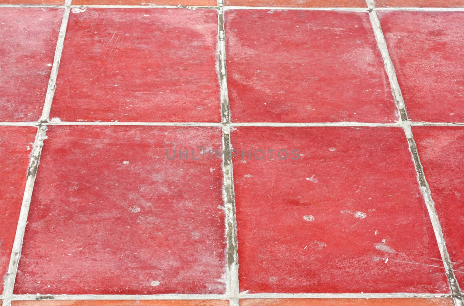 Perspective of Square red tiles floor  by schankz