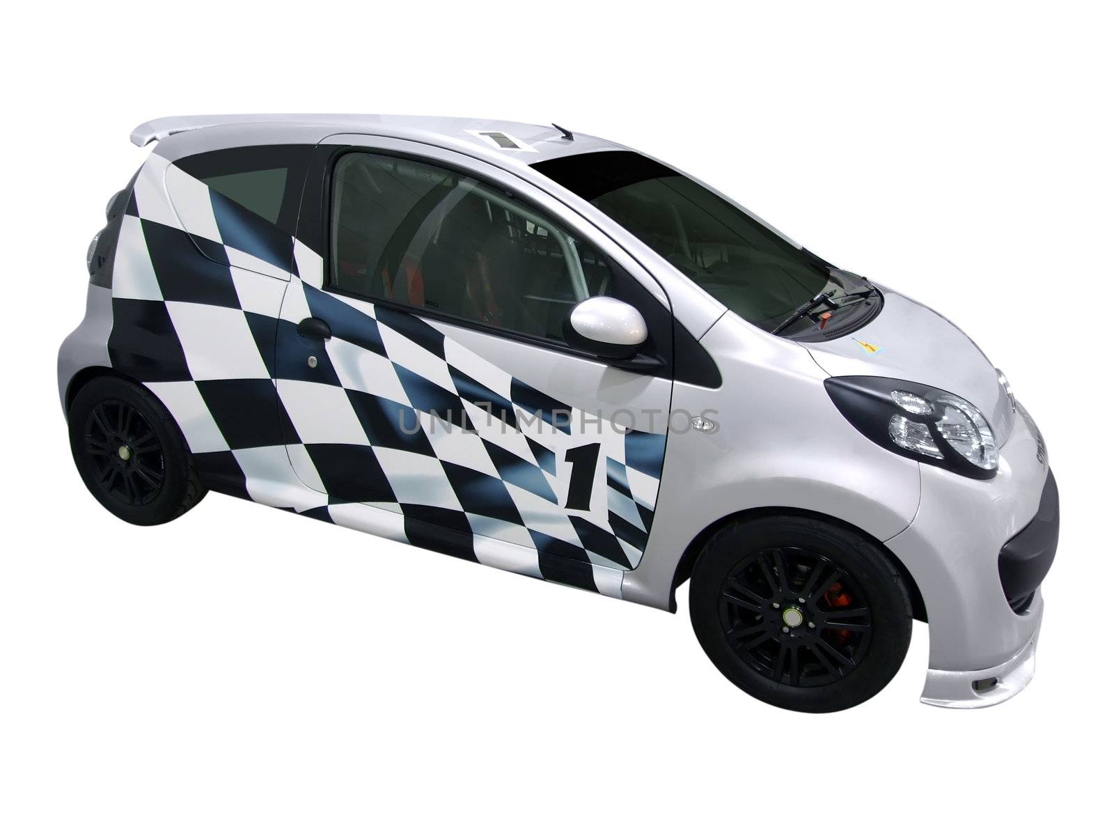 Racing car isolated on white background