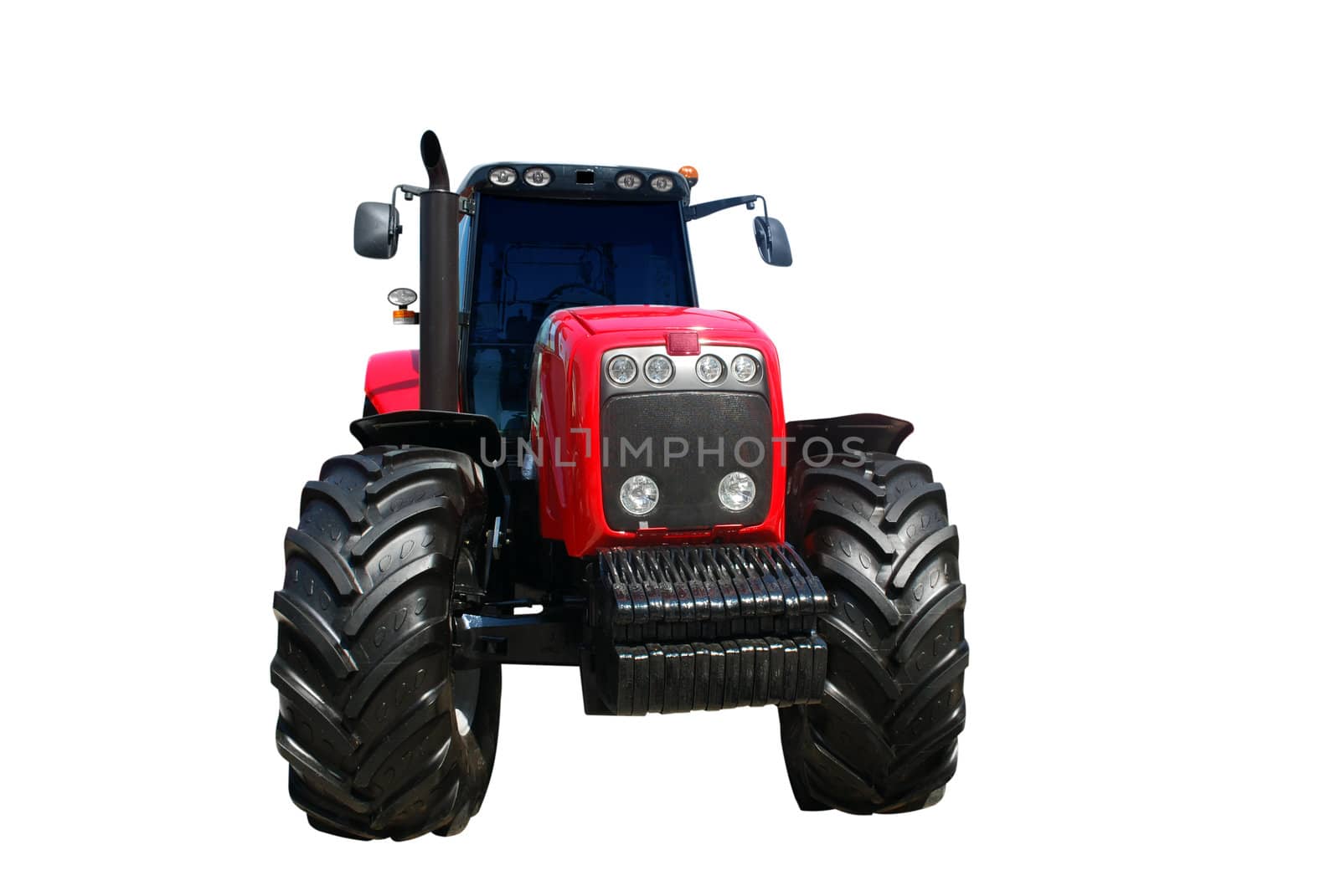 Front of tractor isolated on white background