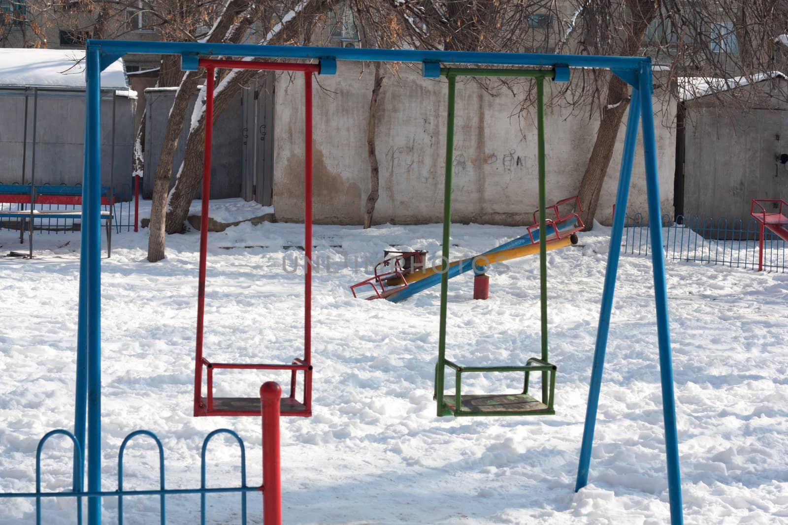 swing in the snow