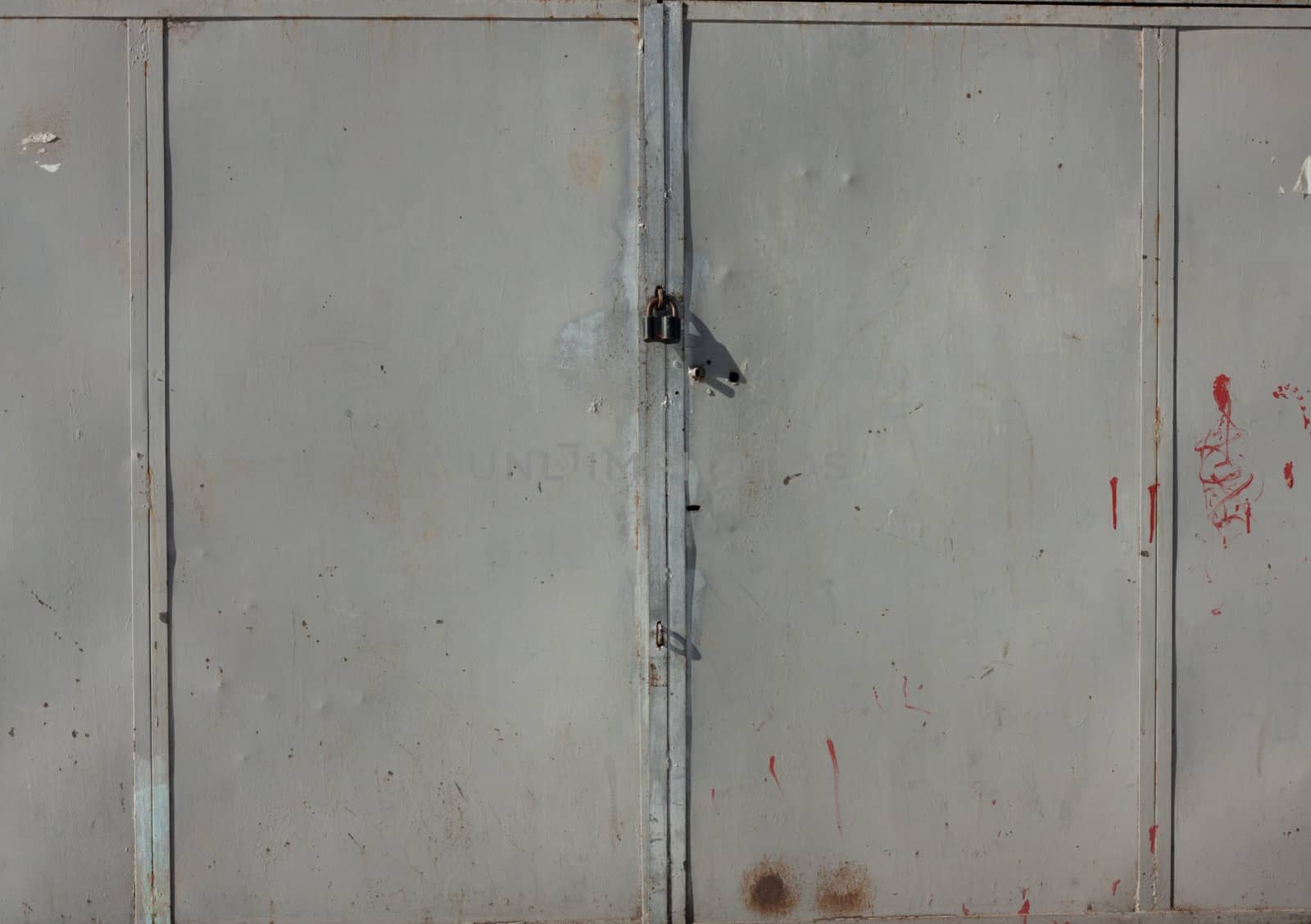 old steel gate of garage 