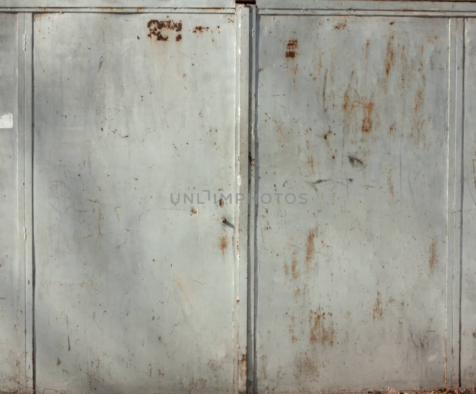 old steel gate of garage 