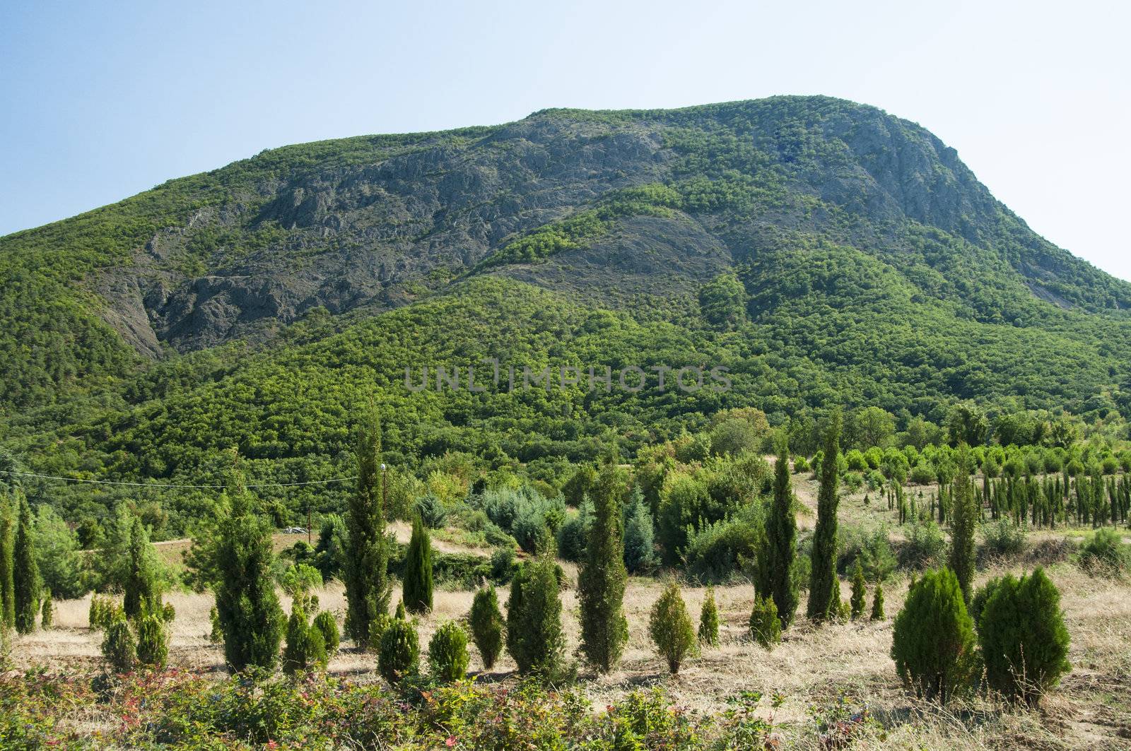 Mountain Crimea in Ukraine tops of the mountains against the sky