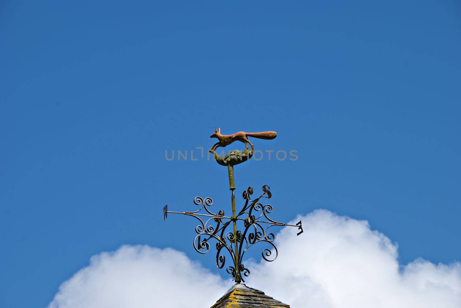 A Weathervane showing a running fox