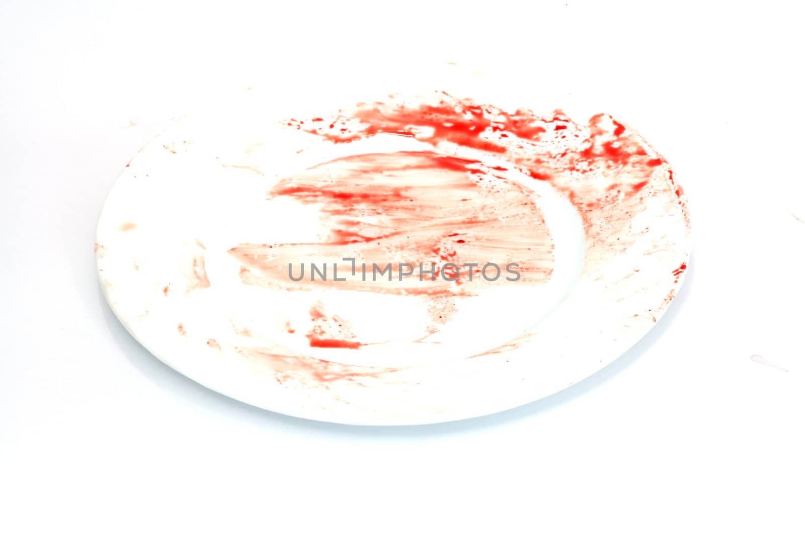 blood imprint on white