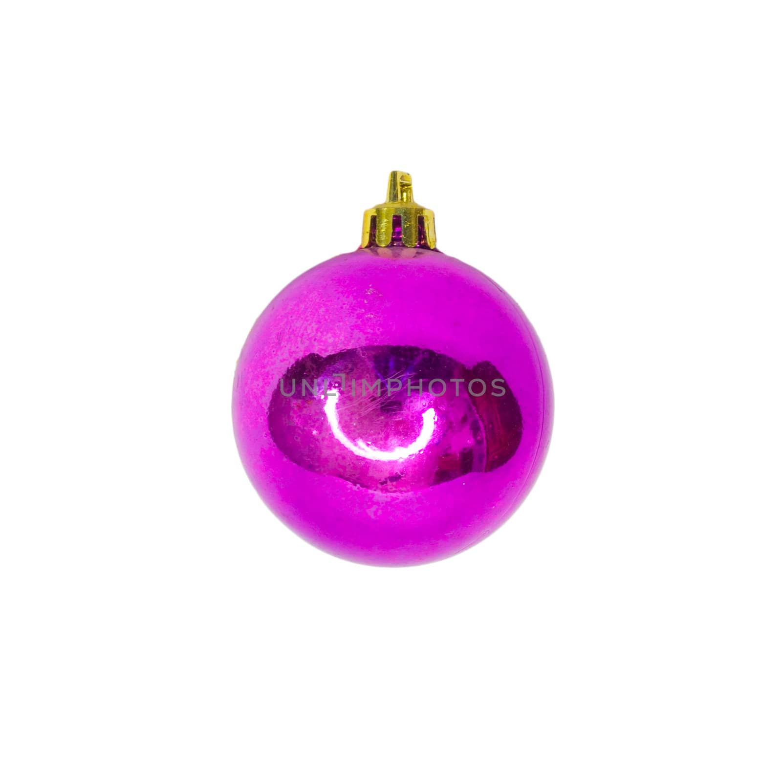 Pink dull christmas ball on white background  by schankz