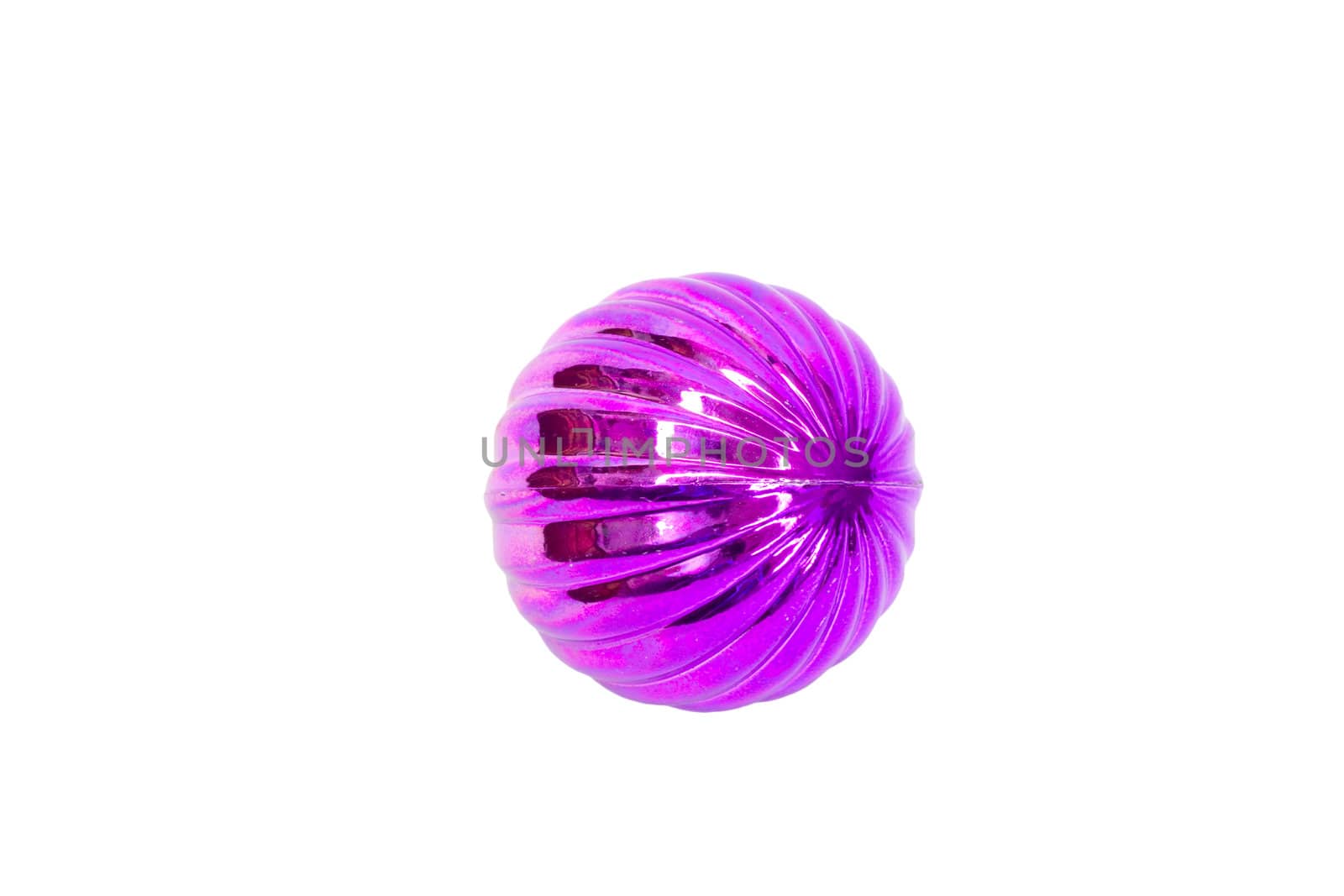 Pink dull christmas ball on white background  by schankz