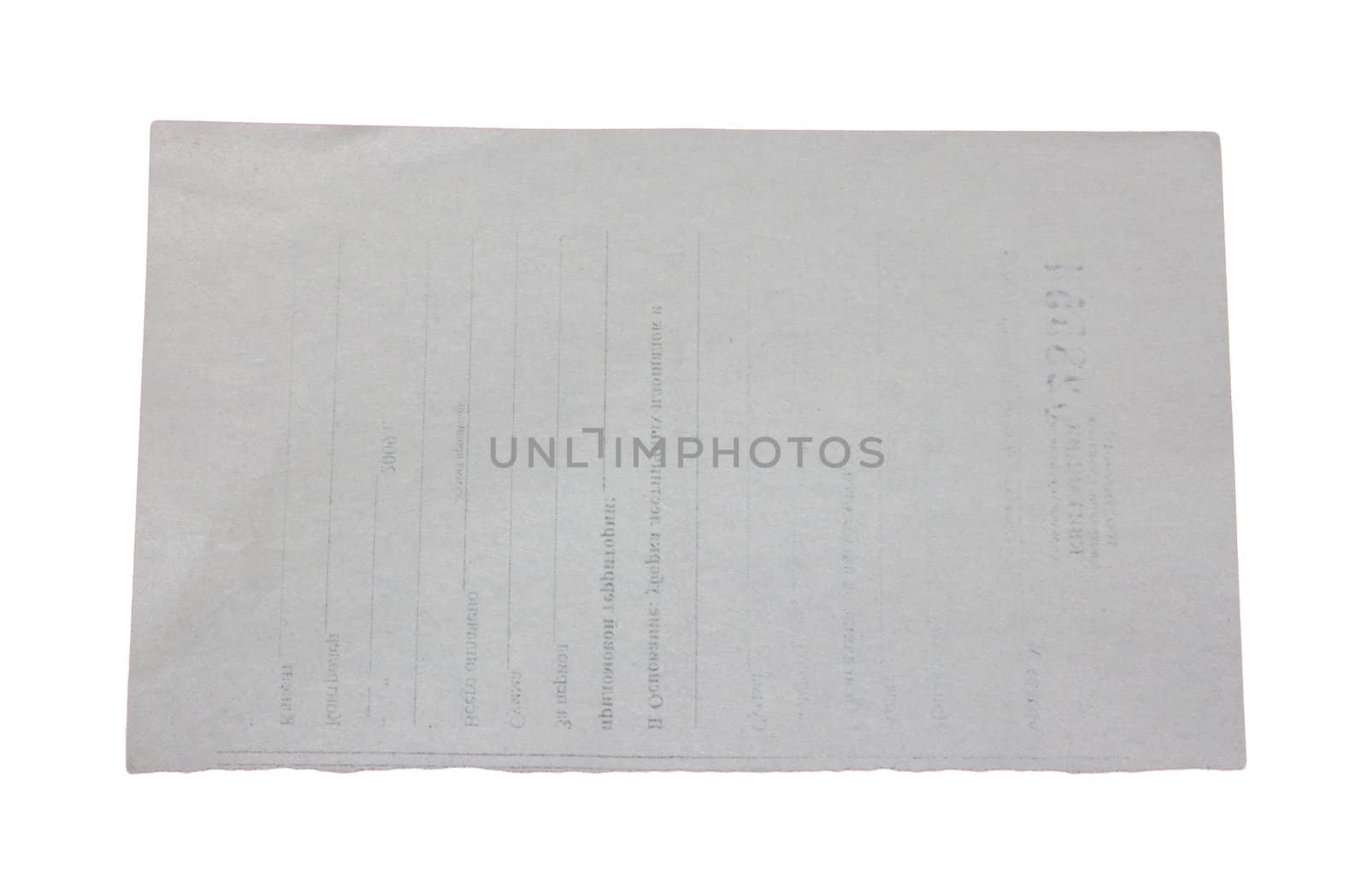 An isolated old grunge paper on a white background  by schankz
