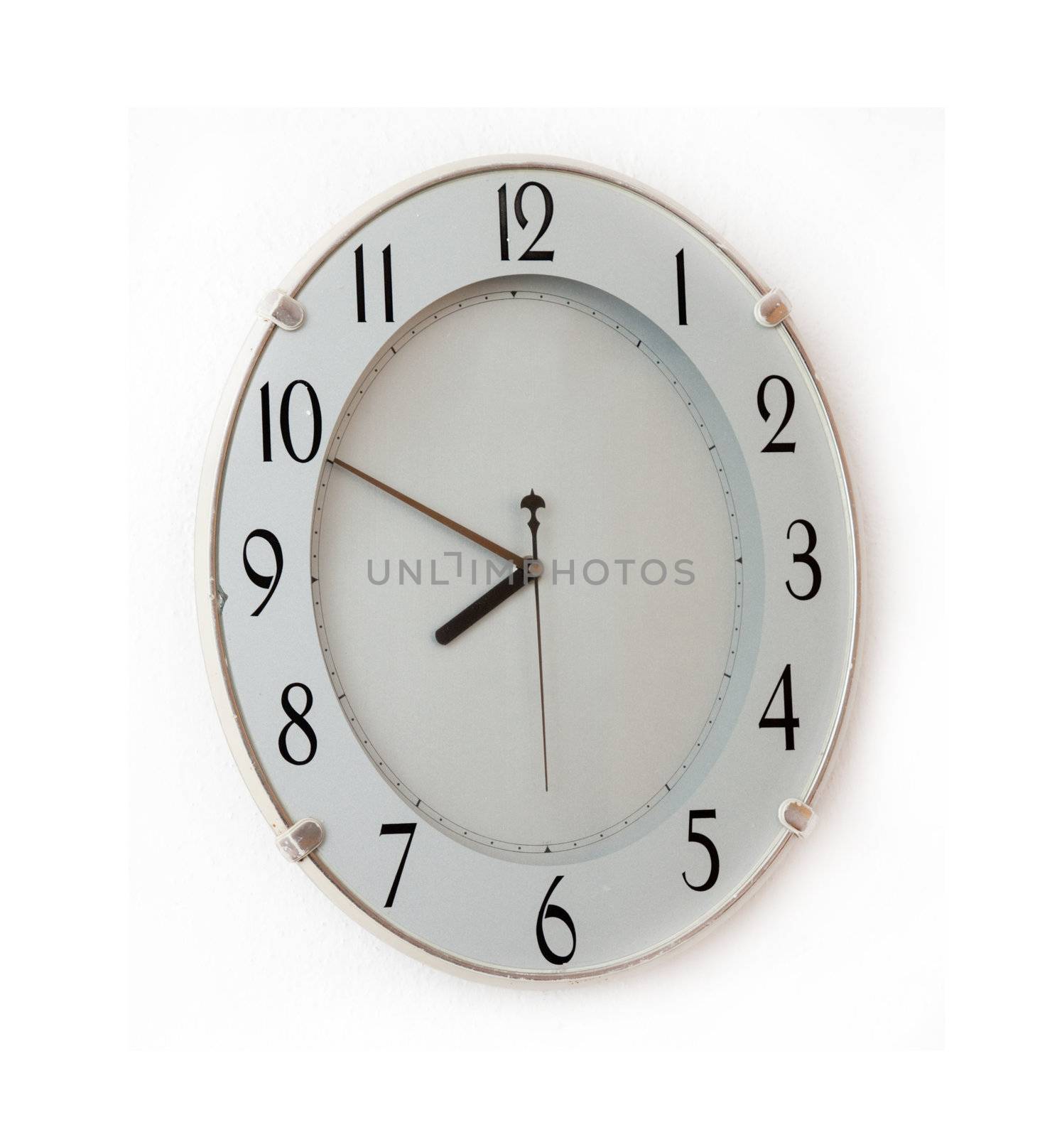 clock on a white background by schankz