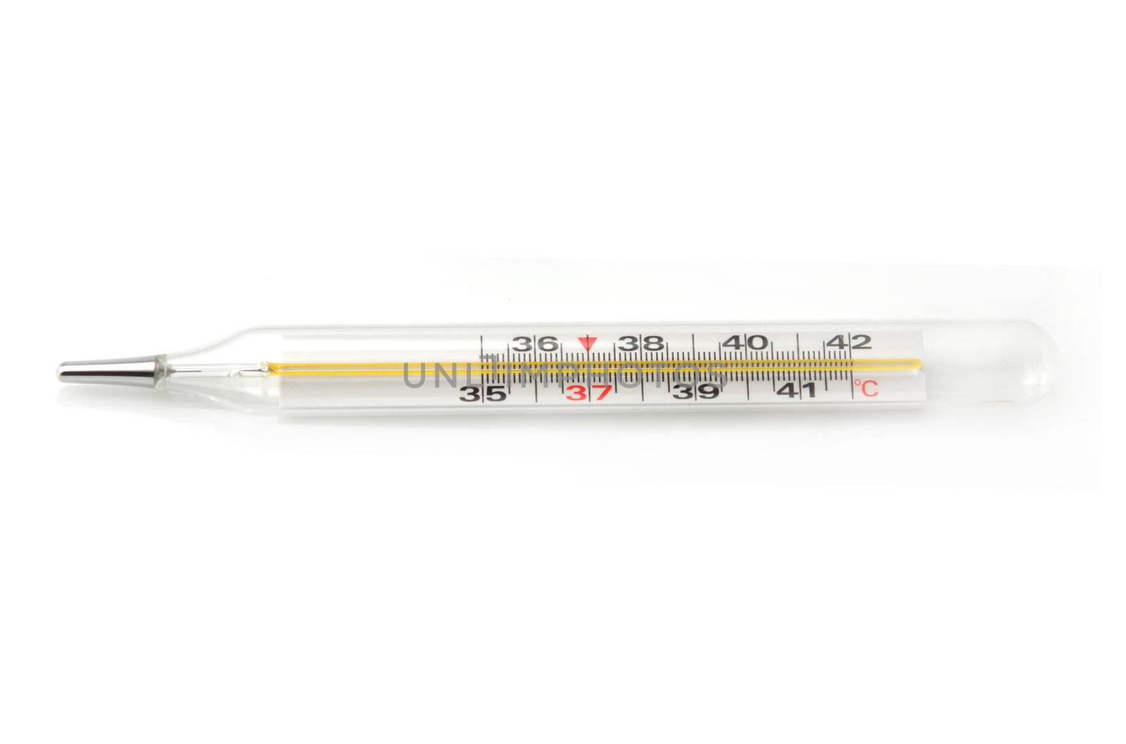 Thermometer on the white background 