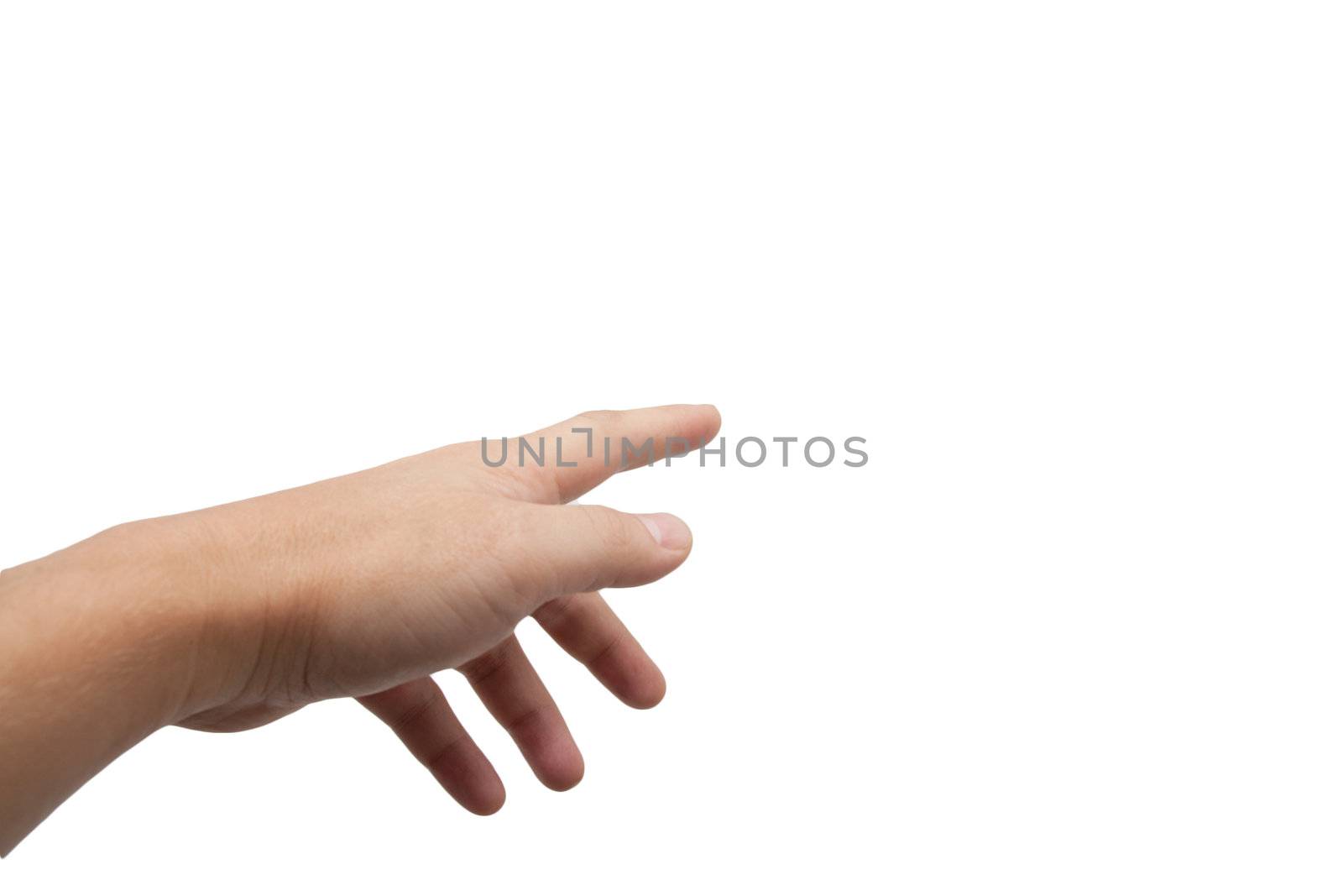 Male hand isolated on white background 