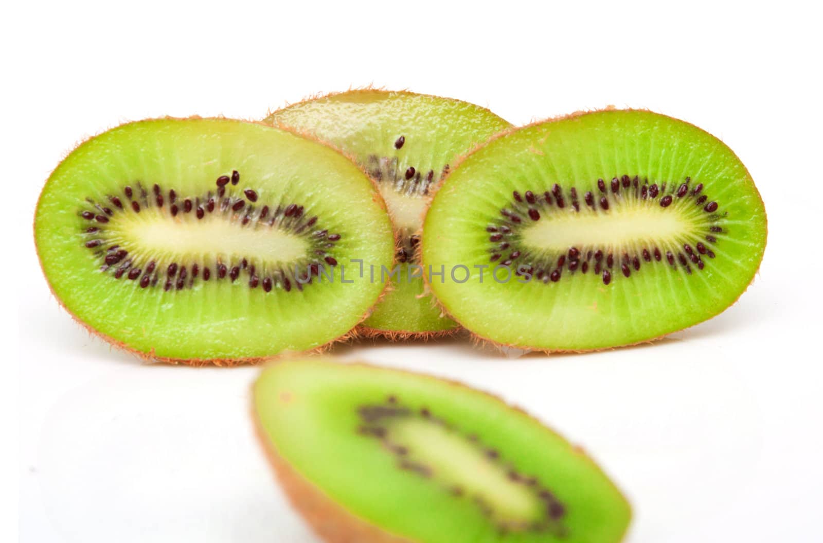Fresh piece kiwi fruit isolated on white background 