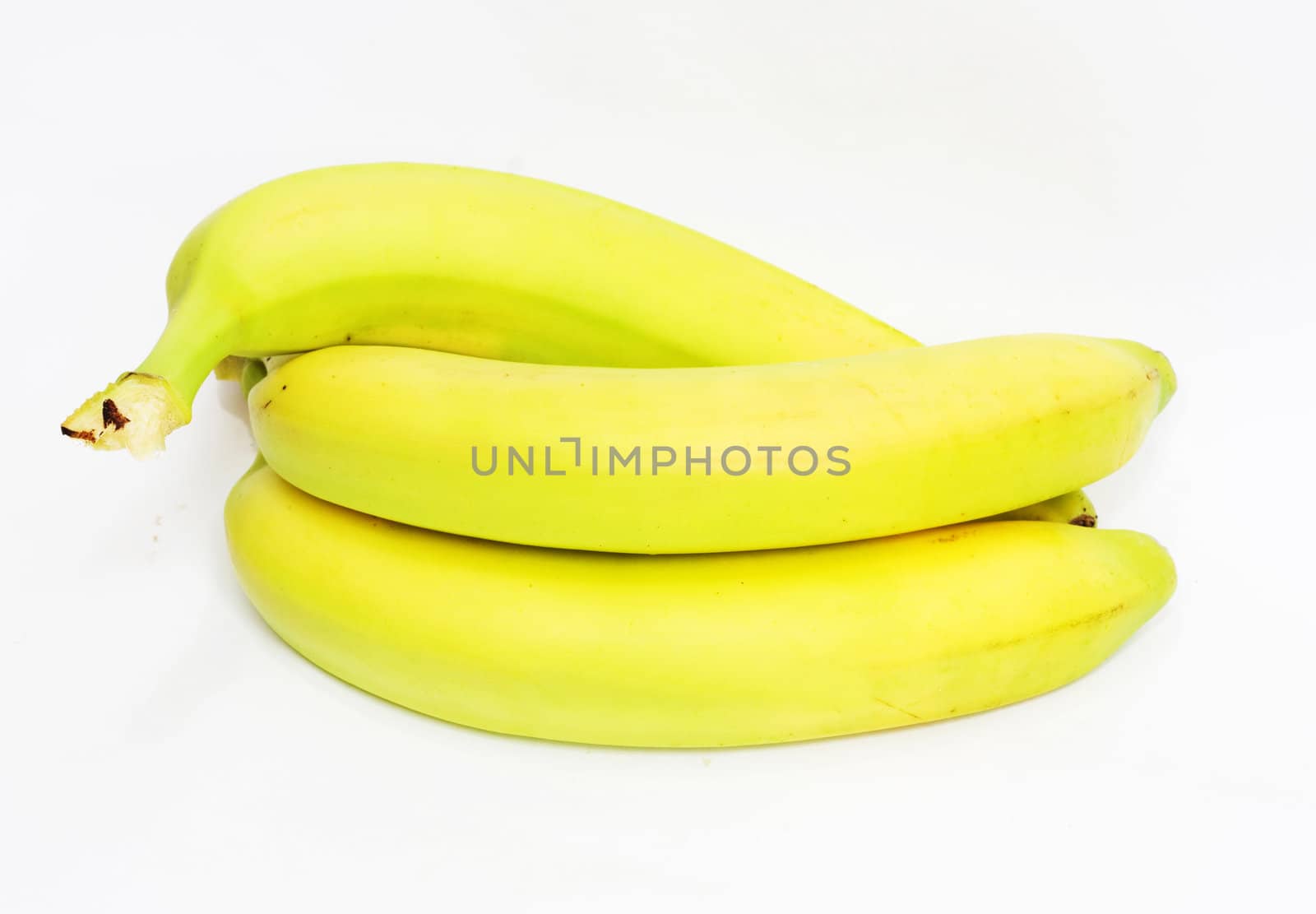 tree bananas isolated on white 