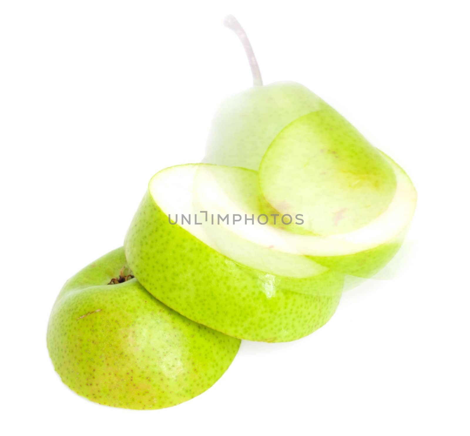 cut pear - ghost isolated on a white background
