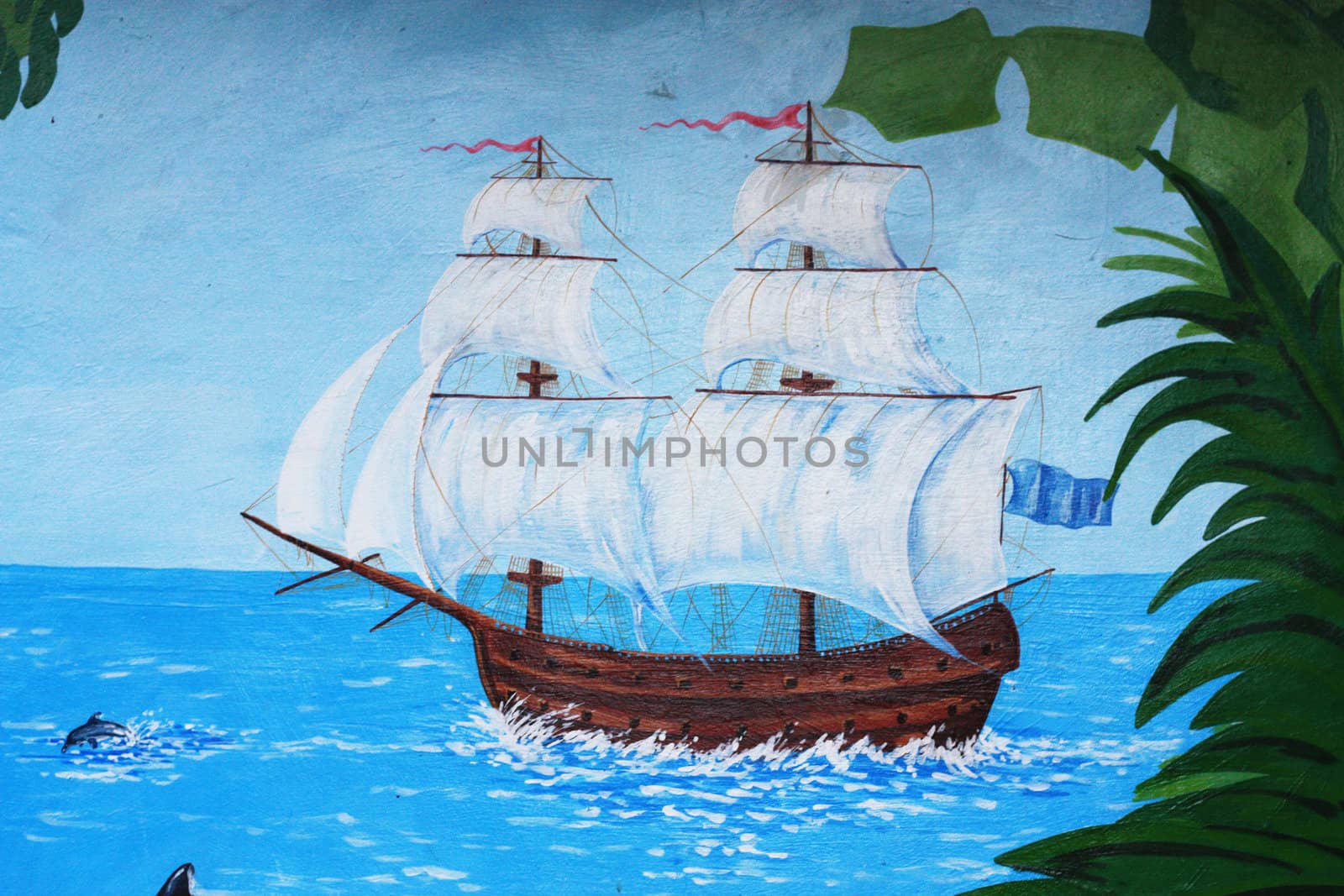 Journey on old-time sailing nave on epidemic . 