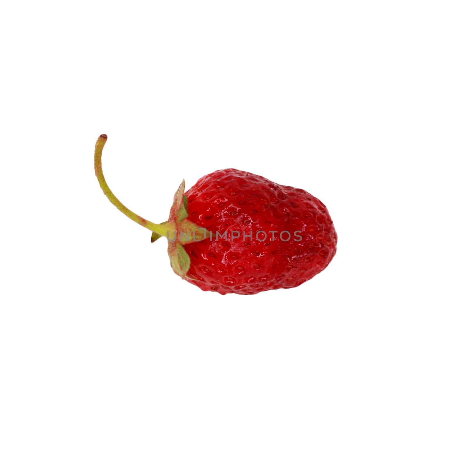 A red strawberry, isolated on a white background. 