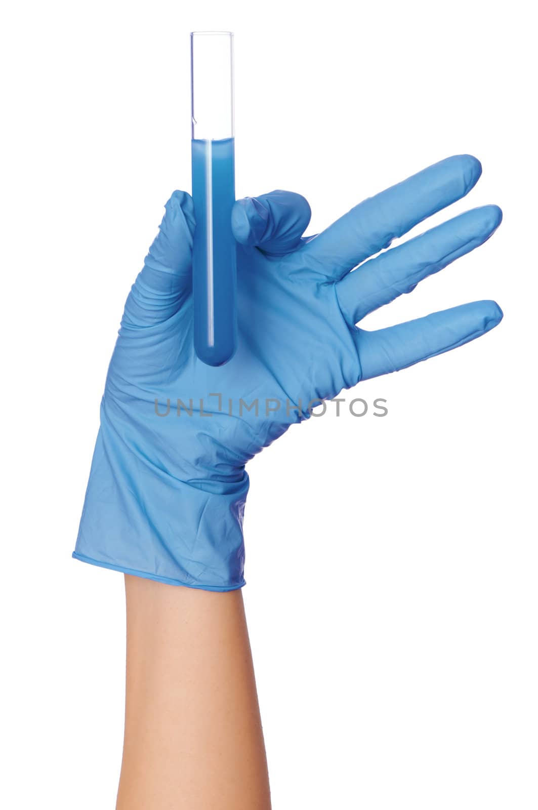 doctor holds a tube with sample of new antidote