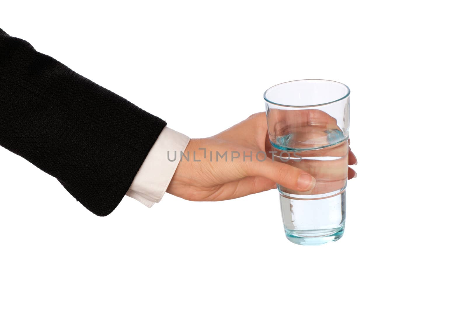 woman drinking water at the business break