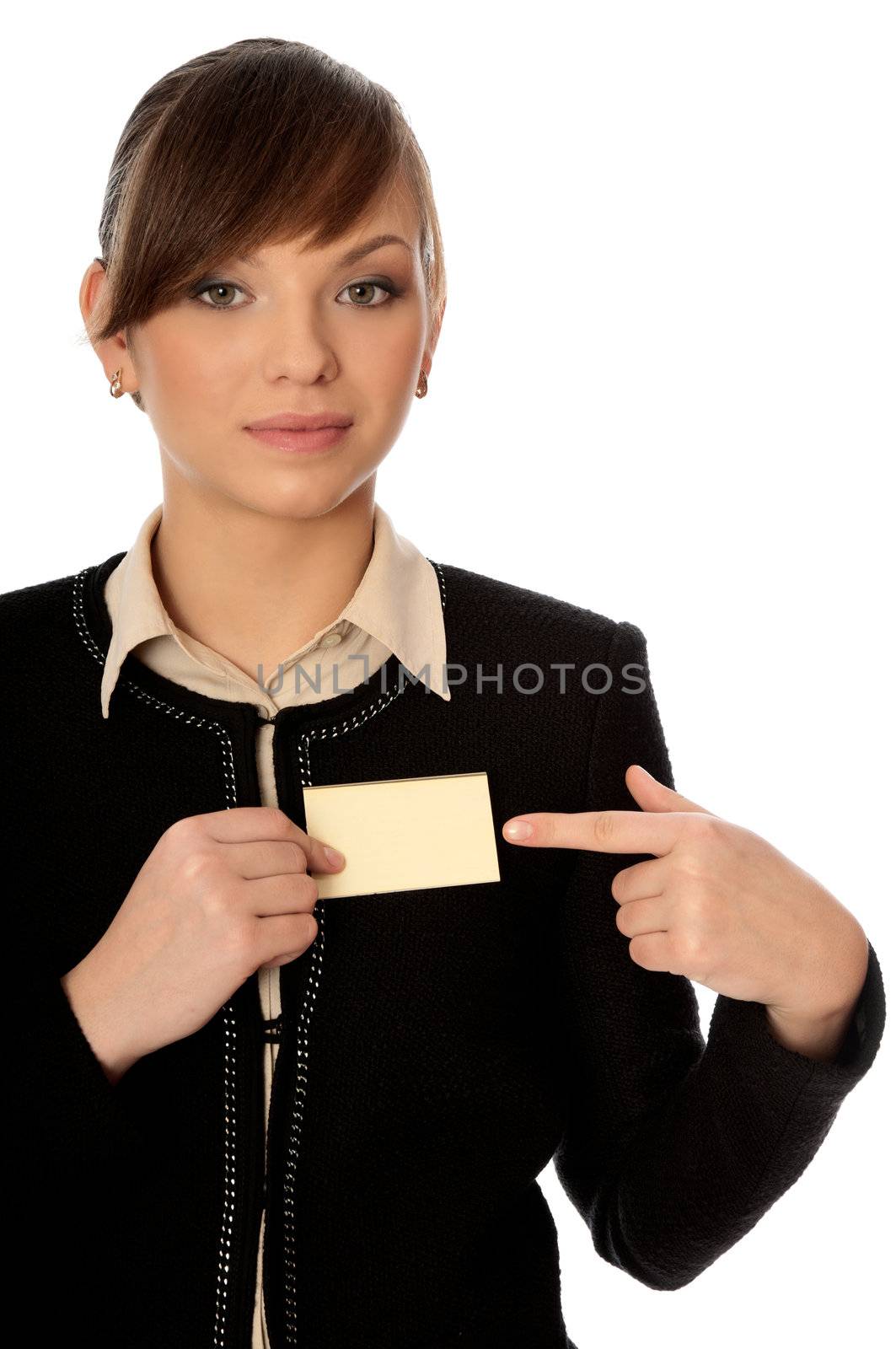 woman showing her badge at the entrance of meeting room