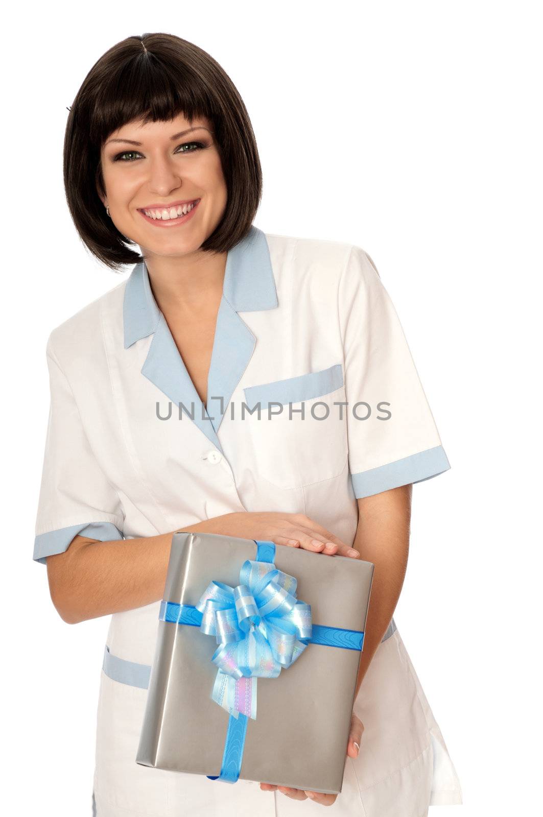 The doctor holding a gift from patient in the hand