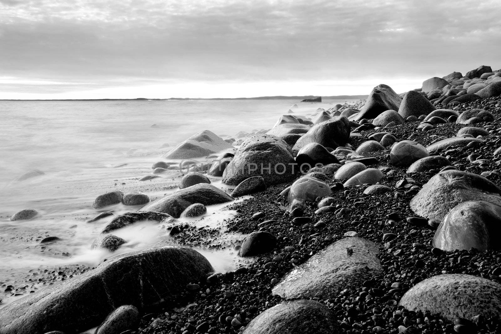 Sunset in wintertime at the Norwegian coast, Moelen