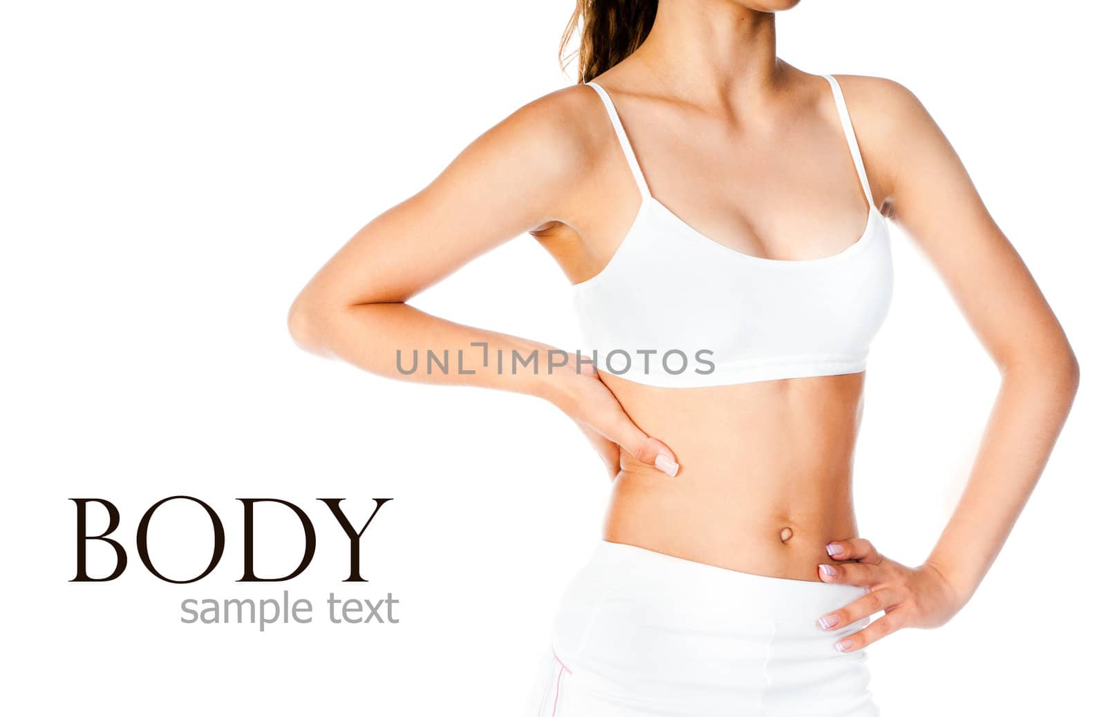 Perfect female body isolated on white background