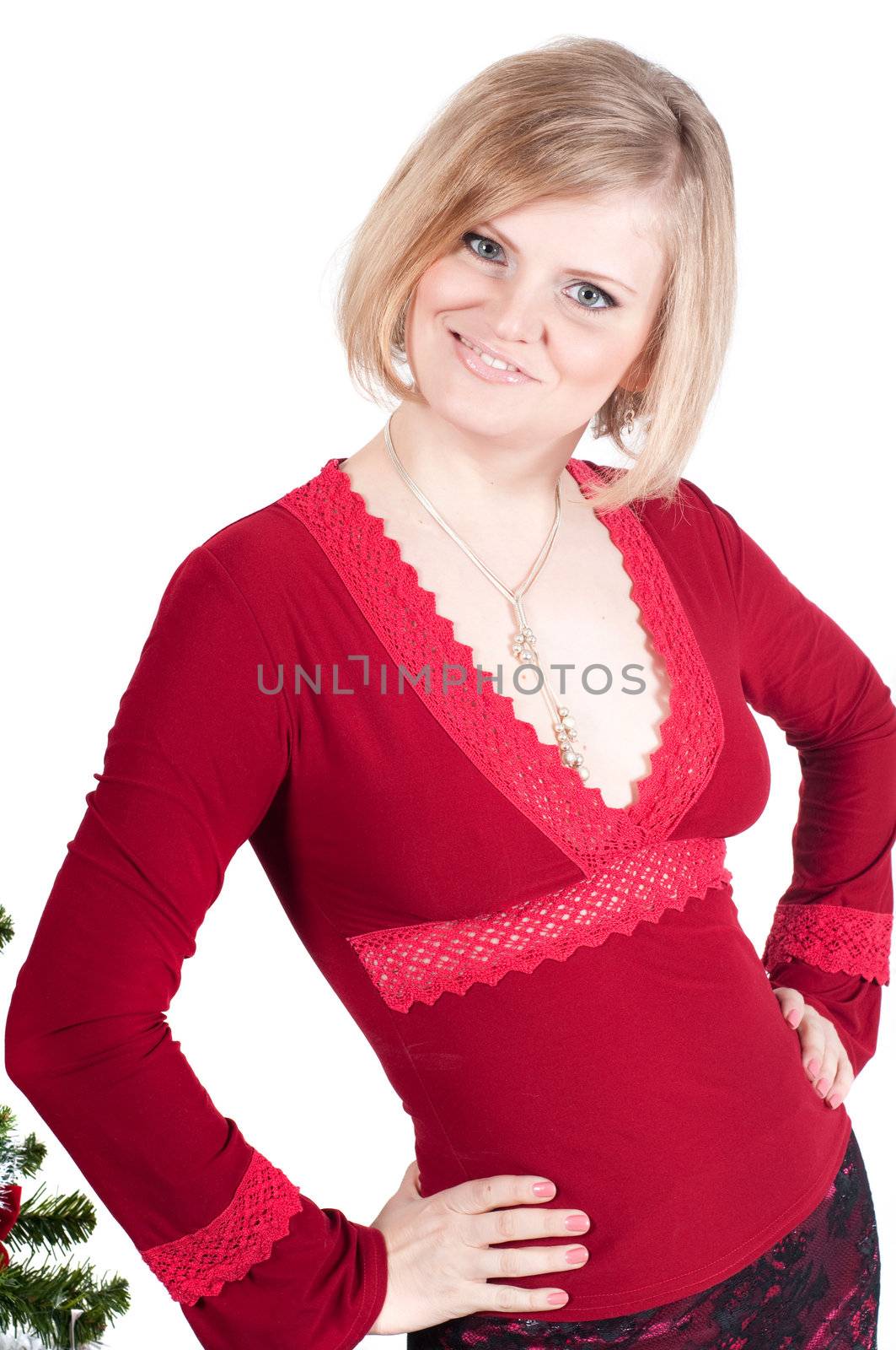 Beautiful woman in red by anytka