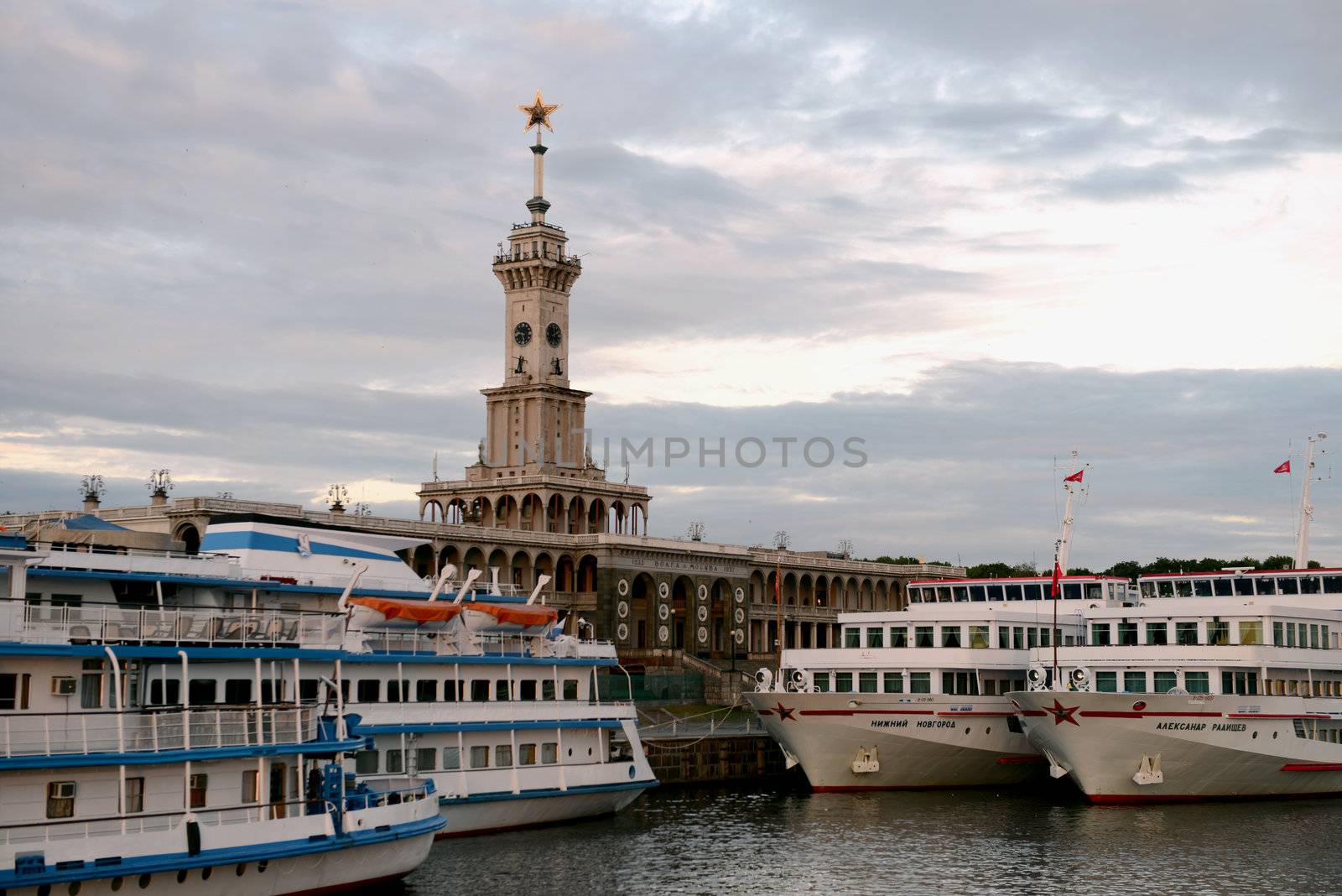 The cruise ships in Moscow river passanger port. Taken on Joly 2012.